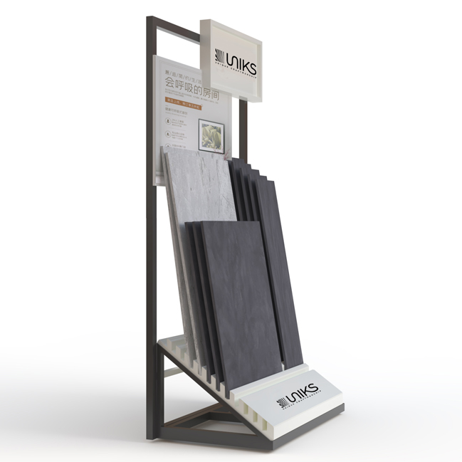 Porcelain brick rack against wall